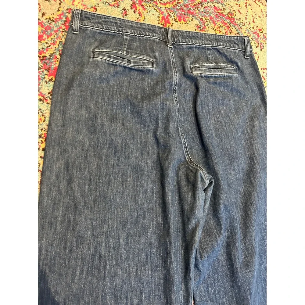 J. Crew Wide Leg Crop Jeans Dark Wash Denim Size‎ 32 Women's